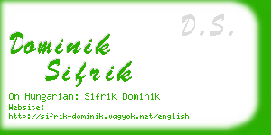 dominik sifrik business card